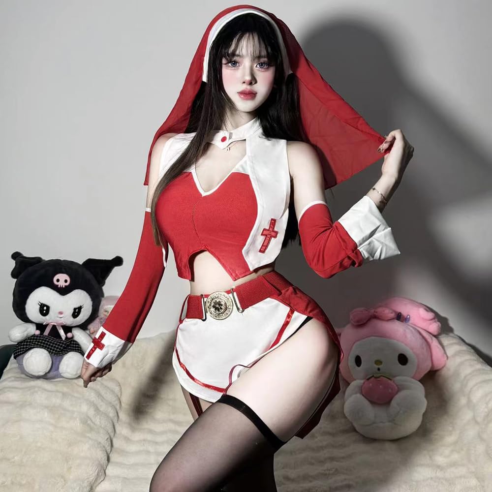 Sister Extremely set [YAISHN] Cosplay, Sexy, Open-chested, Nun, Cross, Sexy, Erotic, See-Through, Saint, Pastor, Missionary, Church, Choir, Cute,