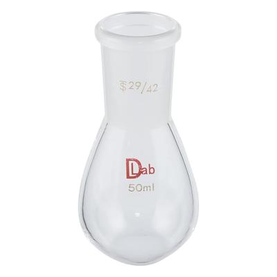 AS ONE Flacon Eggplant à Fond Plat Common Ground (Verre Borosilicate-1), 50ml, 29/42mm, Numéro de Produit: 3-9676-04