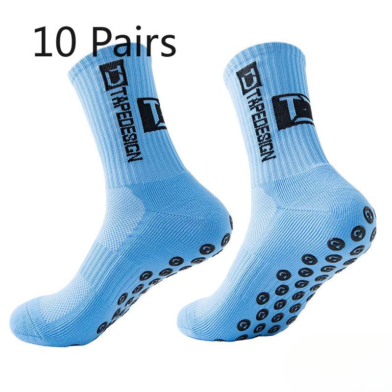 10 Pairs of Male Spring and Autumn Glue Non Skid Shock Towel Bottom Sports Basketball Football Socks