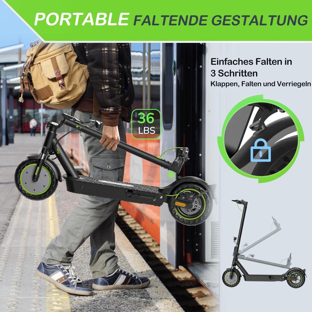 Electric Scooter Foldable Isinwheel S9 Max Top Speed 20Km/h CIty Electric Scooter 42V 10AH Max Range 40Km Load 120Kg