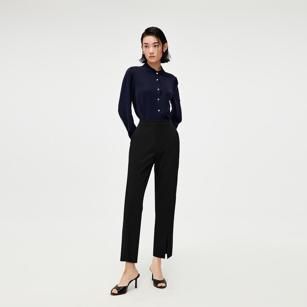 HLA Casual Pants Women's Black Y3 Moderate Flared Pants HKCAW2J301A