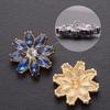 New 5Pcs Luxury And Beautiful Flower Inlaid Rhinestone Metal Buttons Clothing Gift Boxes Scarves Hats DIY Decorative Accessories