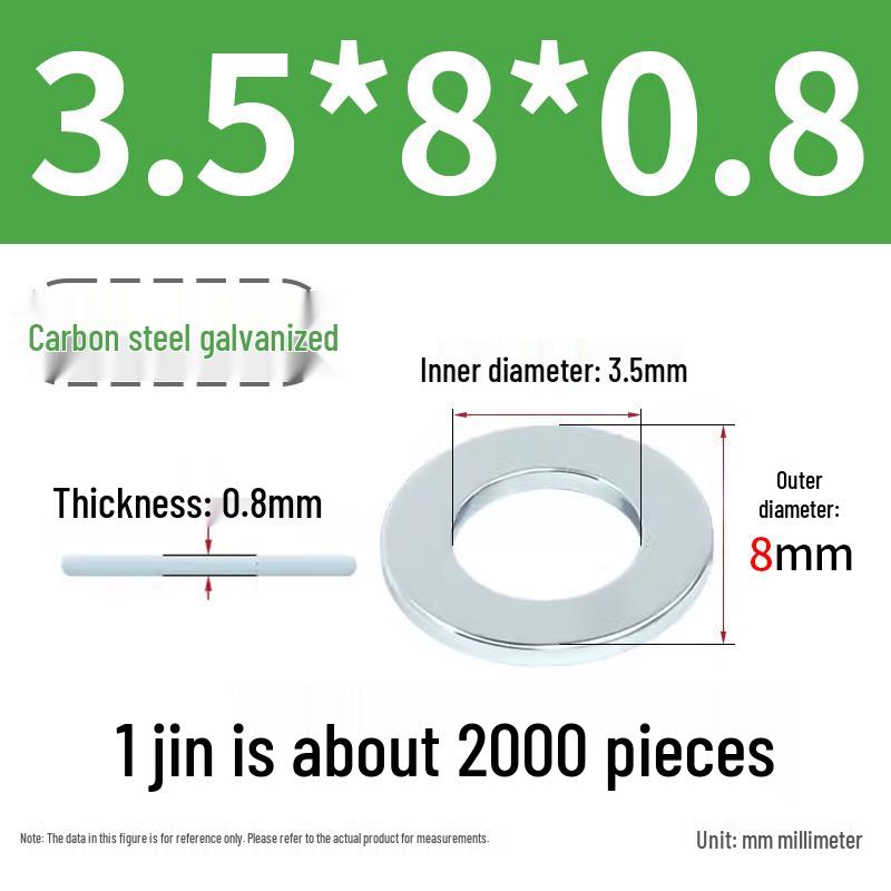 Oversized Thickened Galvanized Iron Flat Washer M2M3456810-M6