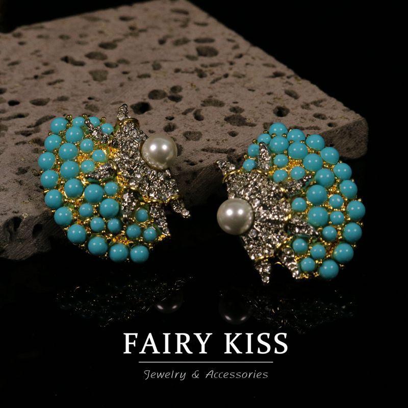 Retro Return Seestern Glasperle Jelly Harz Ohrringe Galvanisiertes Echtgold Personalisiertes Design Leichter Luxus Temperament Ohrringe