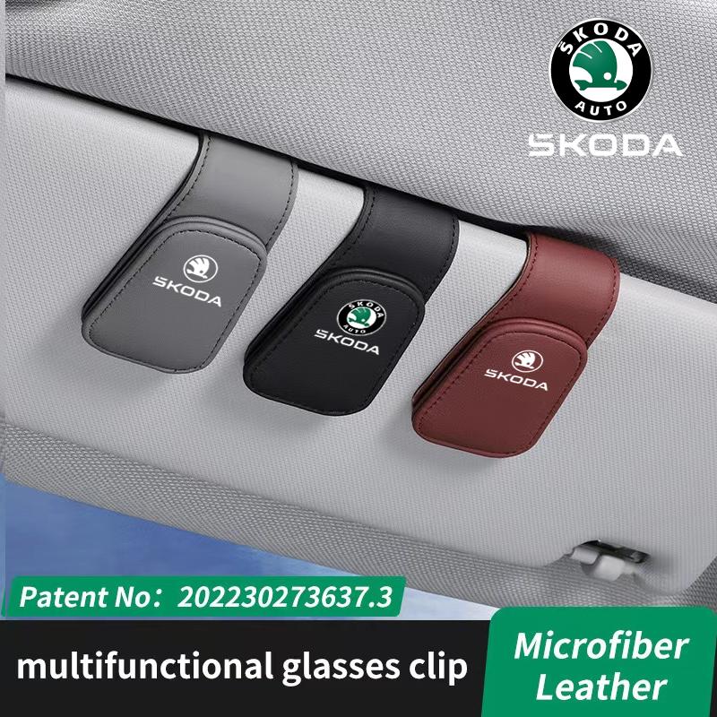 Neue Universelle Auto Sonnenblende Brillenbox Clip Kartenhalter Ticket Für Skoda Modelle (Octavia MK2 3 Octavia 2 3 A7 Fabia Kodiaq Rapid