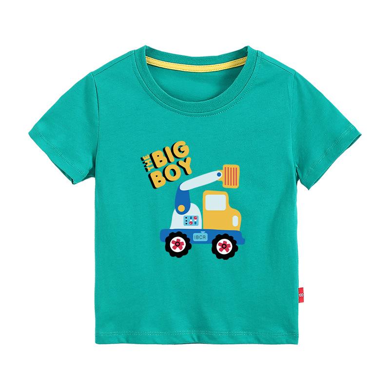 New Boys' Pure Cotton Short-Sleeve Printed T-Shirt - Round Neck Summer Top