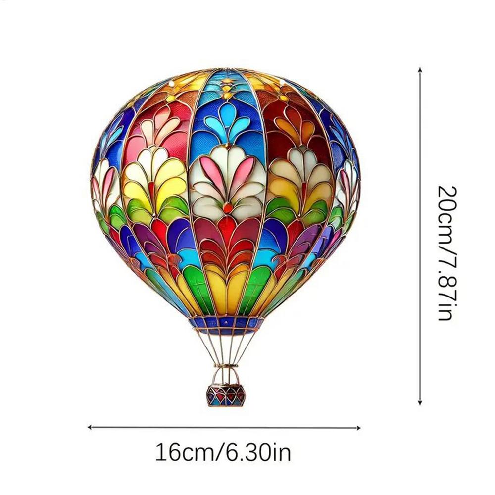 

1pc Hot Air Balloon Decor Acrylic Stained Glass Hot Air Balloon Decorative Colorful Lawn Ornaments Charming Acrylic Home Decor