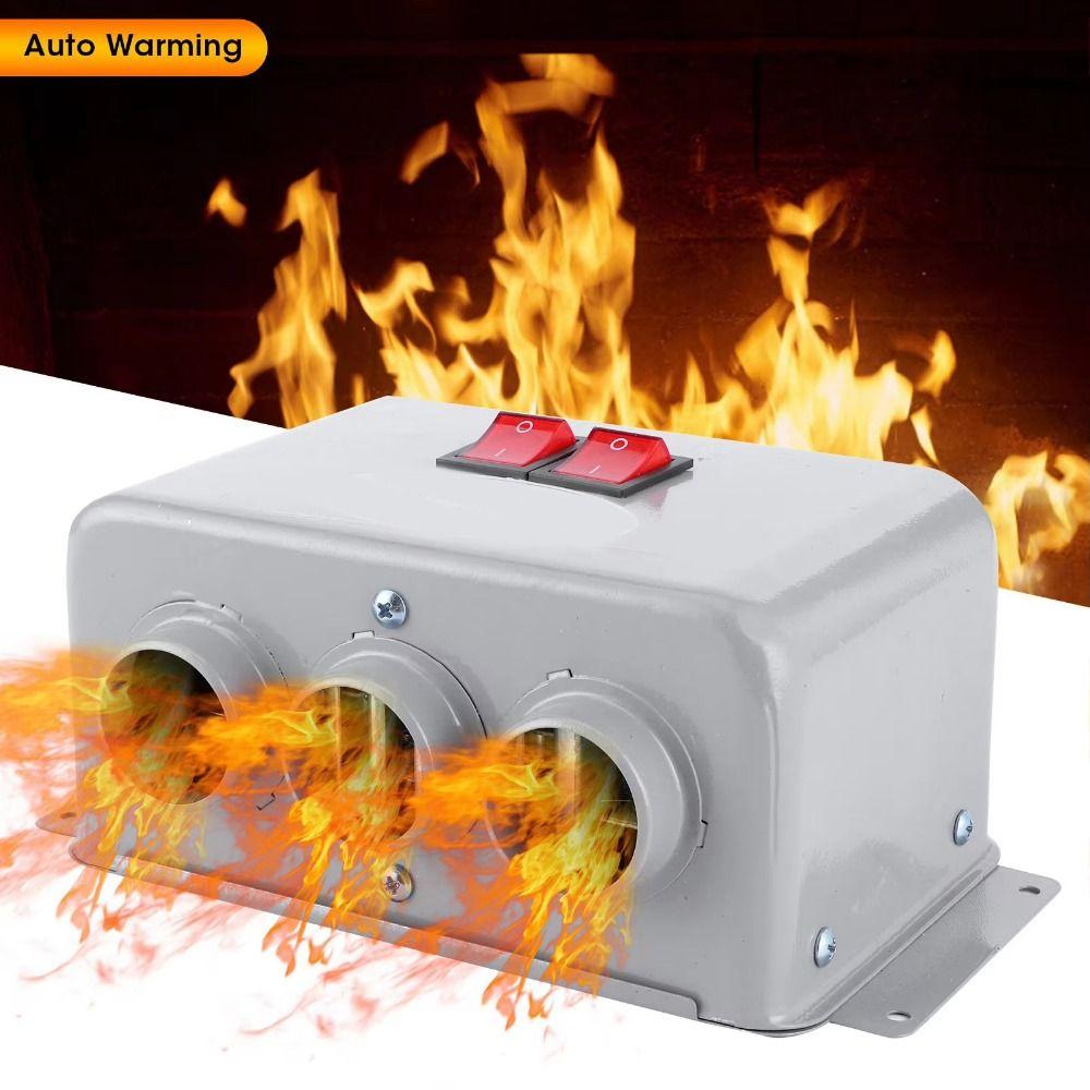 

3 Hole Car Heater 600W‑800W Portable Demister Defroster Car Glass Fog Defrosting 12V