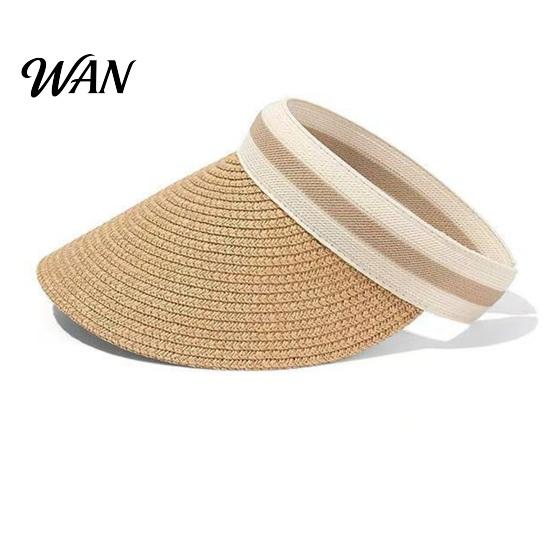 Cappello da Sole in Paglia Estivo Pieghevole, Intrecciato Traspirante Portatile Protezione UV per Spiaggia Viaggio Escursionismo Copricapo