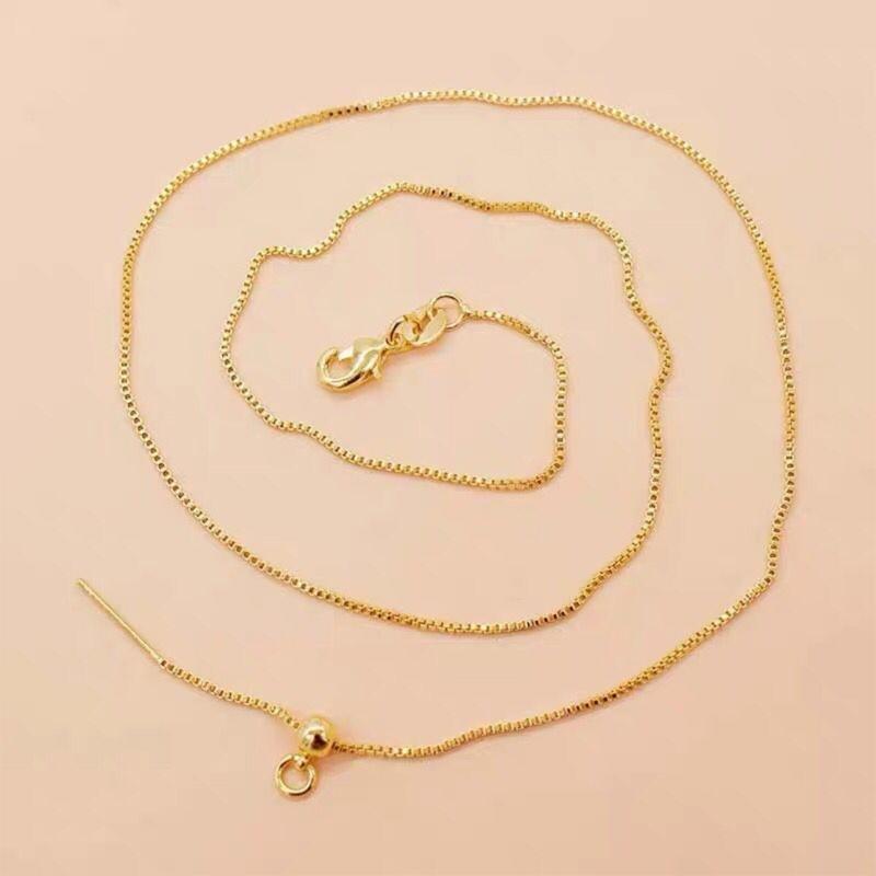 5pcs Adjustable Needle Clasp Beading Necklace Flat O Chain Fashionable Women's Jewelry Making Craft Accessory