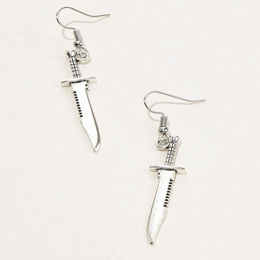 Stylish Women's Alloy Sword Pendant Earrings Trendy Geometric Design For All Occasions