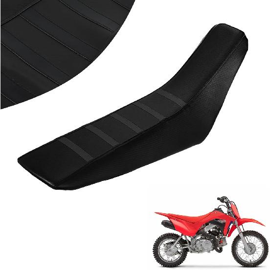 Ribbed Dirt Bike Seat Cover Gripper Soft for CRF 110 125F CRF110F CRF125F 2023 2024 2025 Pit Bike Non-Slip Surface Protector Black