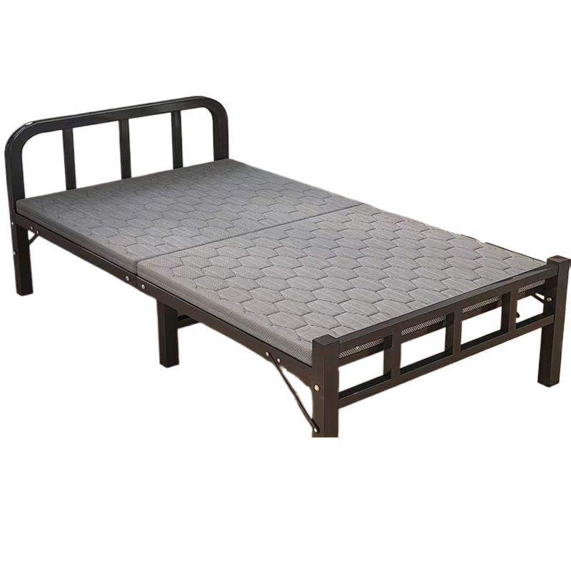 Outdoor Folding Wrought Iron Bed: Portable Single Bed for Home, Office, or Camping