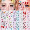 1Pcs Self-Adhesive Face Gems Stickers Rainbow Butterfly Bowknot Rhinestone for Clubbing Night Out Makeup