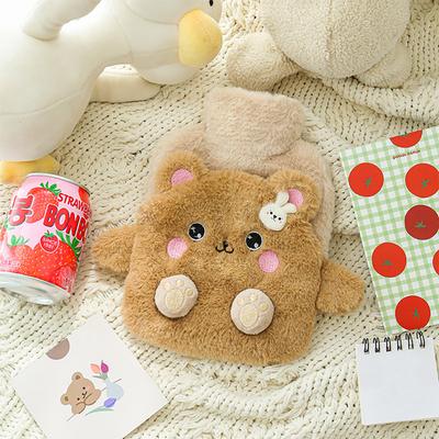 New Cartoon Rabbit Warm Bag PVC Thick Hot Water Bag Cute Plush Belly Warm Water Bag Warm Hand Feet Warmer Plush Hot Water Bottle