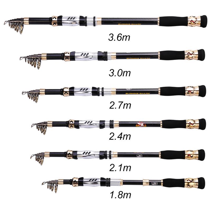 SOUGAYILANG Fishing Rod EVA Handle Telescopic Carbon Rod Body Durable and Portable Fishing Pole