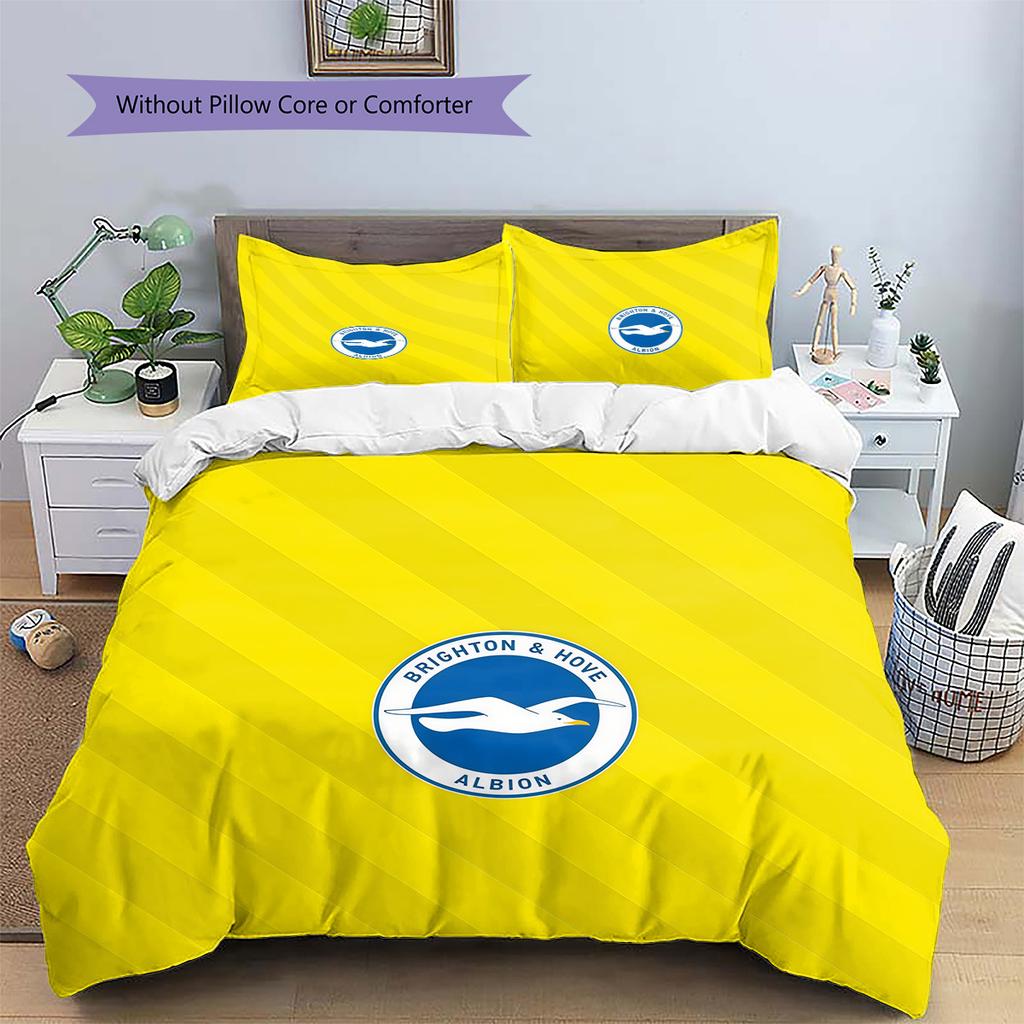 Set Copripiumino Trapuntato con Fantasia Brighton & Hove Albion Decorazione per la Casa Regalo (1 * copripiumino + 2 * federe senza imbottitura)