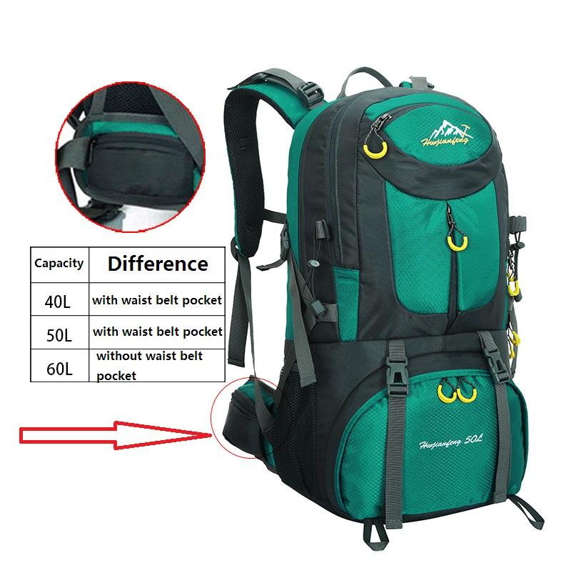 Hexagonal Nylon Backpack For Camping Climbing And Trekking 40l/50l/60l