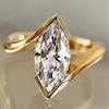 Huitan Women Ring Marquise Shaped CopperColor/Gold Color Wedding Engagement Luxury Accessories Fashion Jewelry Inlaid Shiny CZ