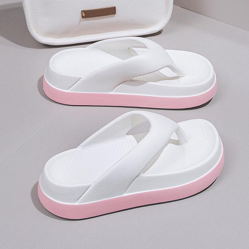 Women's Height-Increasing EVA Flip-Flops 2024: Thick-Soled, Slimming, Clip-Toe Beach Sandals.