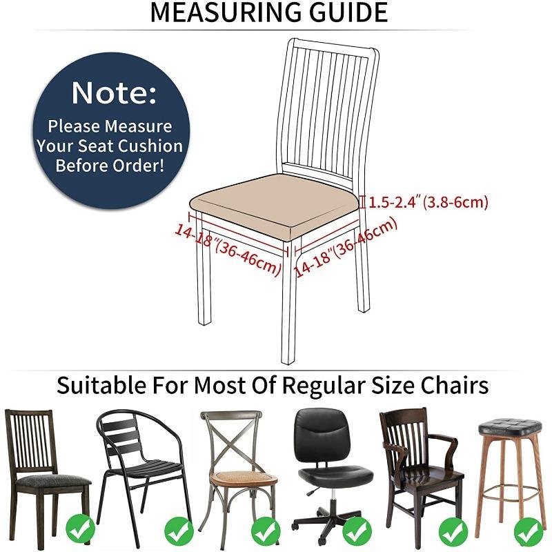 Office and Home Chair Cushion Cover, Square Seat Cushion Anti Fouling Cover Elastic Arc-shaped Chair Cover Stool Cover Split Type Cover