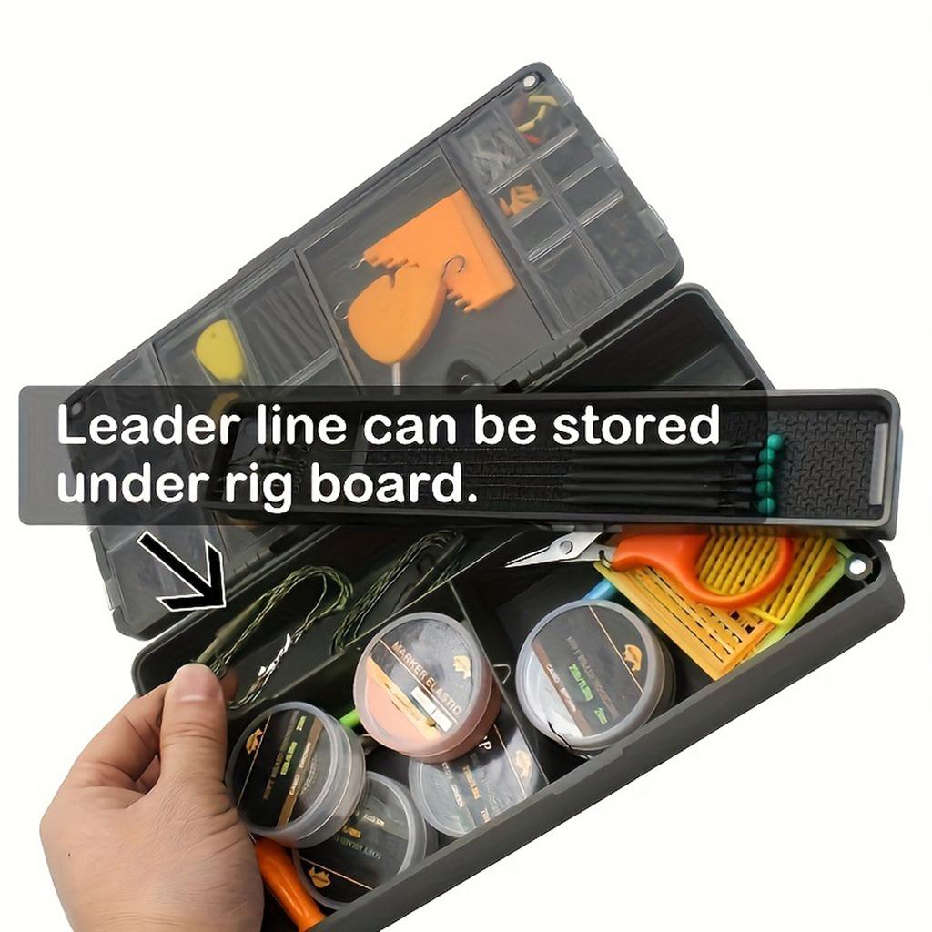 Fishing Line Box Hair Rig Board with Pins Fishing Hook Storage Box Equipment Compartment Fishing Tackle Box Enduring