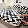 Cotton Fitted Sheet with Elastic Band Non Slip Adjustable Mattress Cover Suitable for King Size Bed Bedding Sheets for Bed
