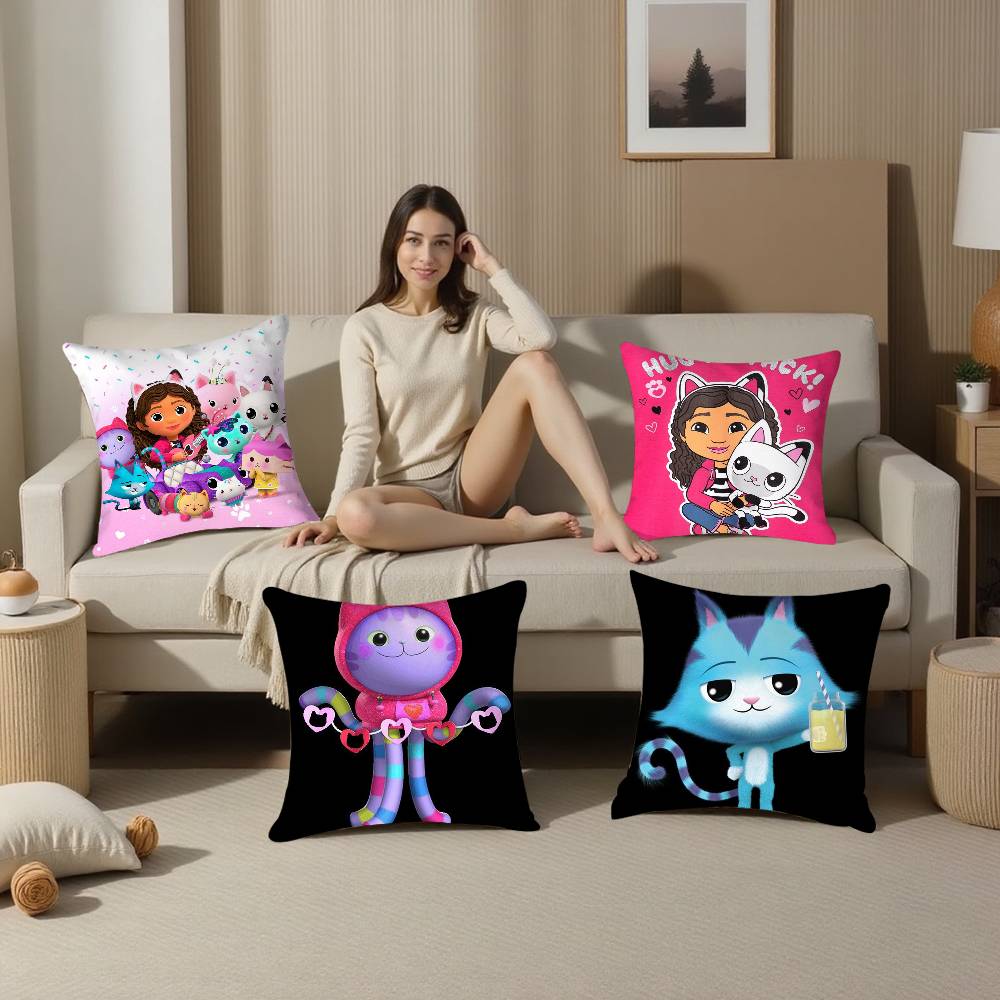 Cartoon Gabbys Mercat Cat Pillow Case Plush Fabric Soft  Pillowcase Double Sided Print Cushion Cover Household Gifts