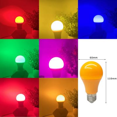 E27 B22 LED Globe Bulb A60 5W Decoration Light Red Blue Yellow Green Pink Purple Orange Light for Home Party Decor 110V 220V