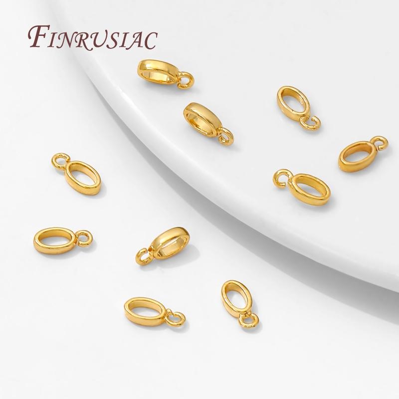 2 Sizes 18K Gold Plated Bail Connectors For Jewelry,Pendant Bails,Small Bail,DIY Necklaces Making Accessories,Pendant Holder