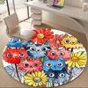 1pc Cat Flowers Office Round Area Rug, Indoor Mat Suitable ForOffice, Under Office Chairs Bedroom Living Room Home Decor, Room Decot227