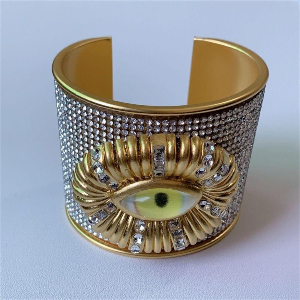 Alliage de Zinc Alliage de Zinc Bracelets Œil de Démon Manchette Entièrement Strassée Manchettes Géométriques Décoration