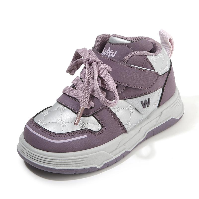 Children's sports shoes 2025 spring and autumn new boys' casual board shoes high-top girls' bread shoes soft-soled baby shoes