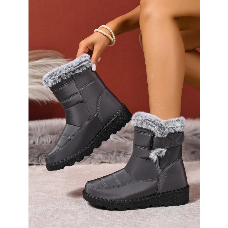 2025 Winter New Pure Color Women's Cotton Boots Fashion Anti-skid and Wear-resistant Warm and Comfortable Winter Women' Boots