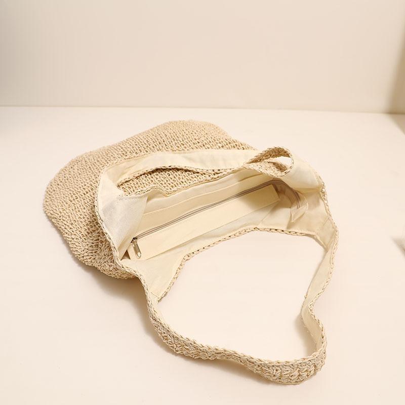 One New Large-capacity Shoulder Straw Woven Bag, Simple Straw Bag Woven Bag, Holiday Beach Bag Casual Women's Bag