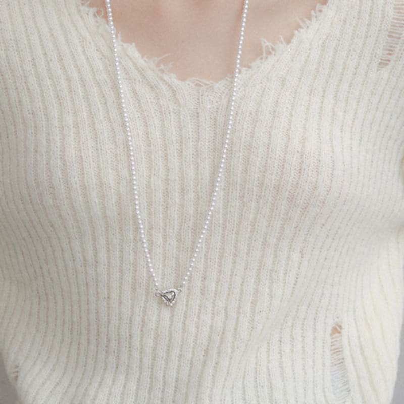 GETMEBLING Herz Perlen Magnet Lange Halskette