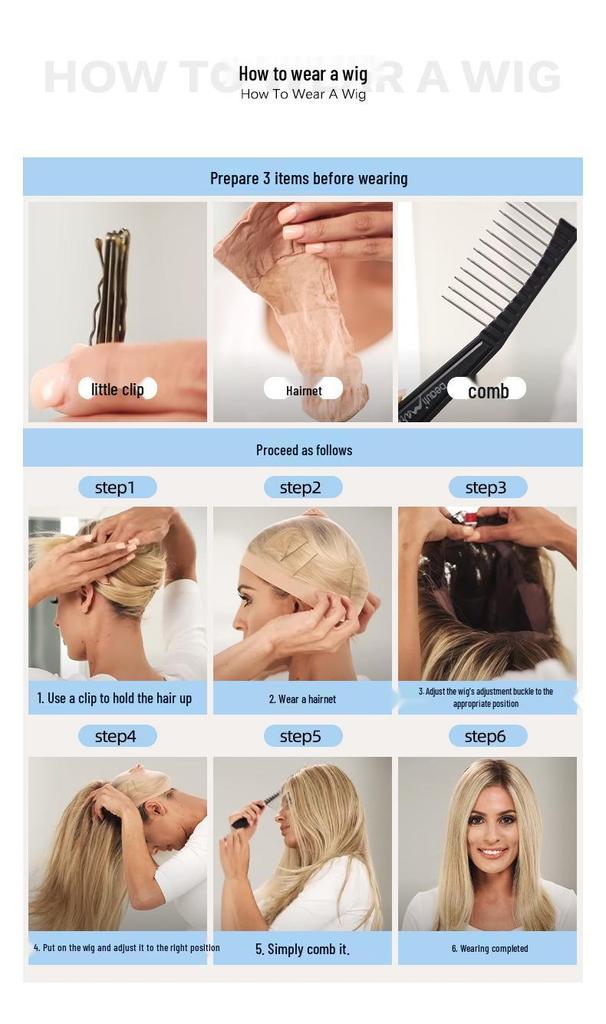 European Style Brown Medium Long Wig with Full Bangs for Women - High-Temperature Fiber