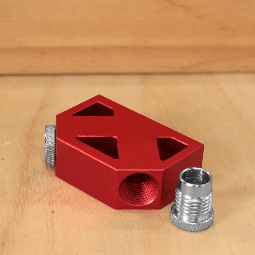45° Angle Hole Drill Guide or W/ Drill Bit Set, Pocket Hole Jig Woodworking Inclined Hole Fixture Aluminum Positioner Joint Tool