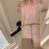Light Luxury New In Antique Gold Craftsm Creative Snake Bracelet For Women Glossy Diamond Inlaid Bangles Adjustable Jewelry