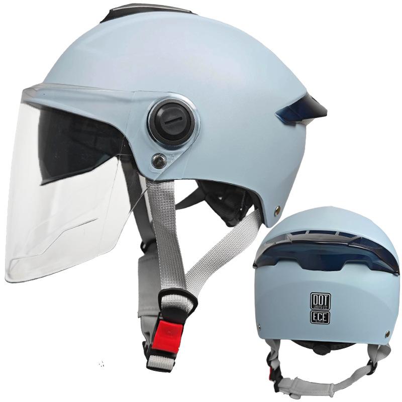 Anti-fog Dual Lens Electric Car Helmet for Men and Women All Seasons Universal Half Helmet