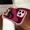 Cute Coffee Cat Jelly Double Layer Rose Red Mobile Phone Case for iPhone 17 16 15 14 13 12 11 Air Pro Max Plus Protective