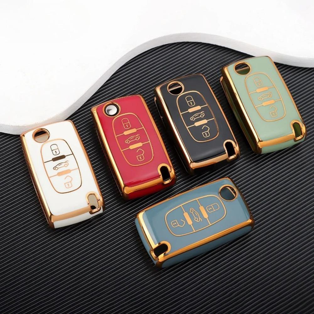 TPU Auto Fernbedienung Schlüsselhülle Abdeckung Schale für Peugeot 107 207 307 308 407 607 3008 5008 für Citroen Xsara Picasso C5 C6 C8 Keyless