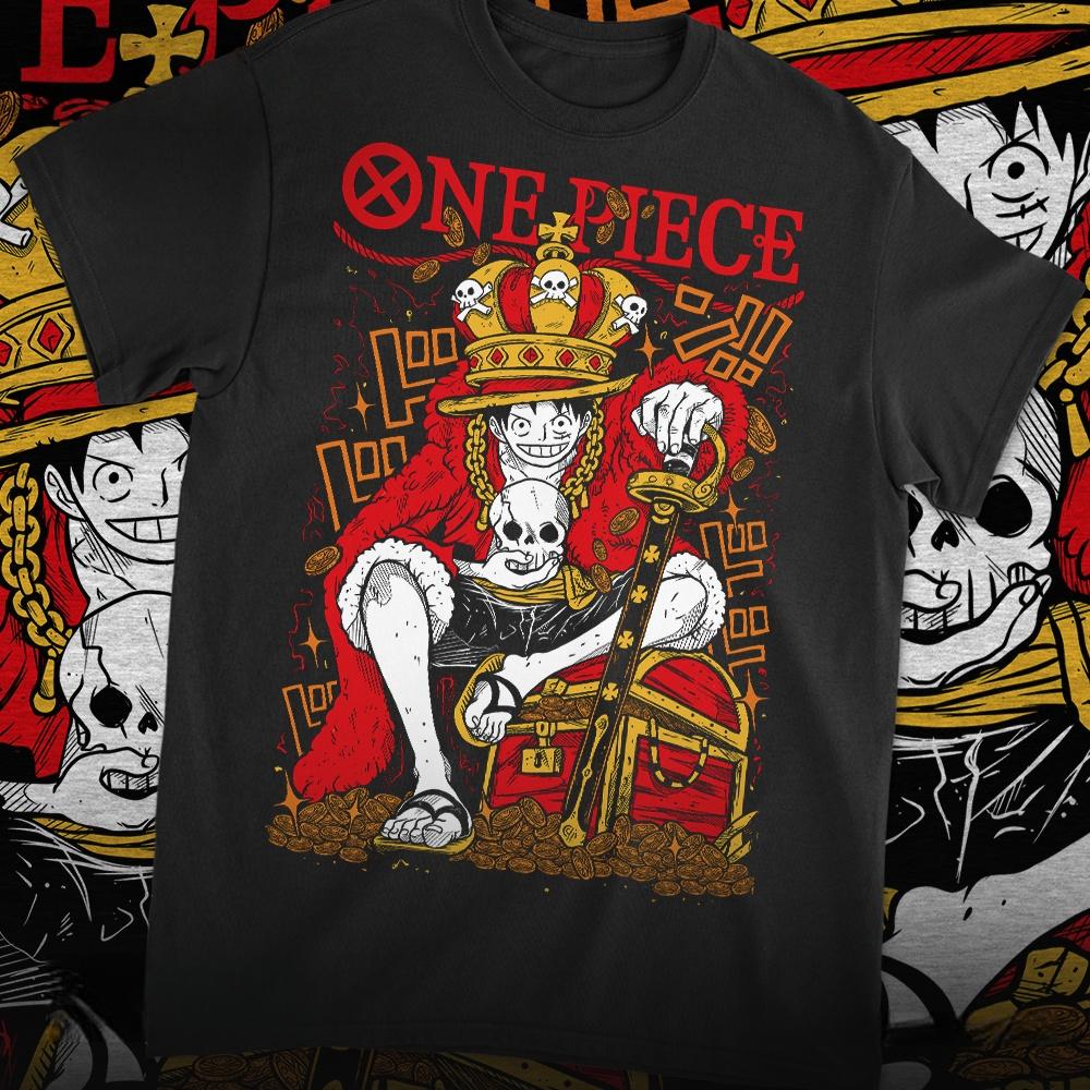 2026 Anime One Piece Luffy Tesoros Graphic TShirt 100Cotton Oversized Shirt Unisex Unisex Short Y2k Selling Popular Sleeve ONeck