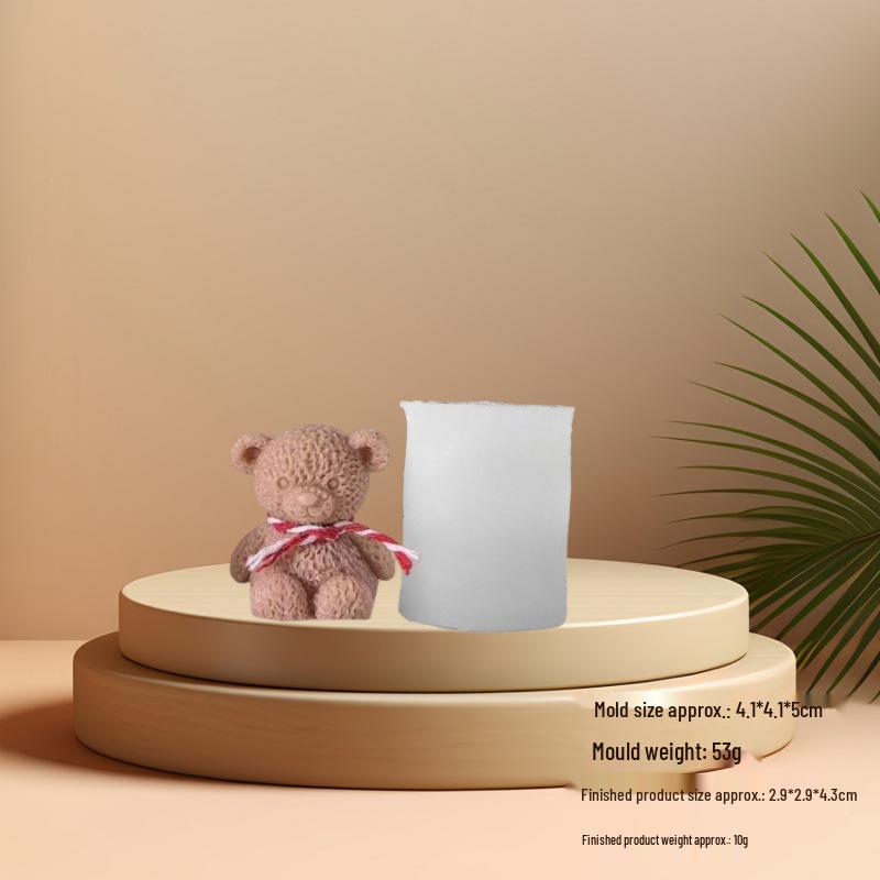 Bear-Shaped Aromatherapy Candle and Soap Silicone Mold for Baking and DIY Mousse Cake