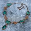 Fancy Green Tourmaline Gemstone Copper Electroformed Chain Handcrafted Necklace VP-109