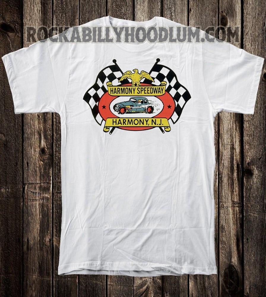 

Retro Hot Rod Tee T Shirt Drag Race Racing Speed Shop Harmony NJ Speedway M