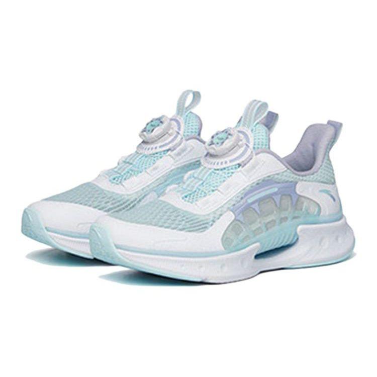 Anta Wind Chaser 4.0 Resilient Cushioning Breathable Durable Non-Slip Low-Top Kids Running Shoes Kids Running Shoes White Purple Gray 322225516-2