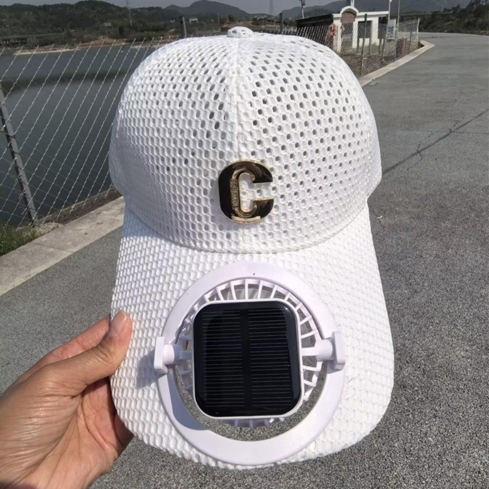 USB Charging Solar Fan Hat Quick Dry Full Mesh Hats Fashion Baseball Cap  Outdoor