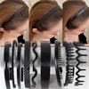 Black Series Headband Korean Style Practical Simple Face Wash Non-Slip Toothed Pressure Hair Hair Band Plastic Hair Accessories