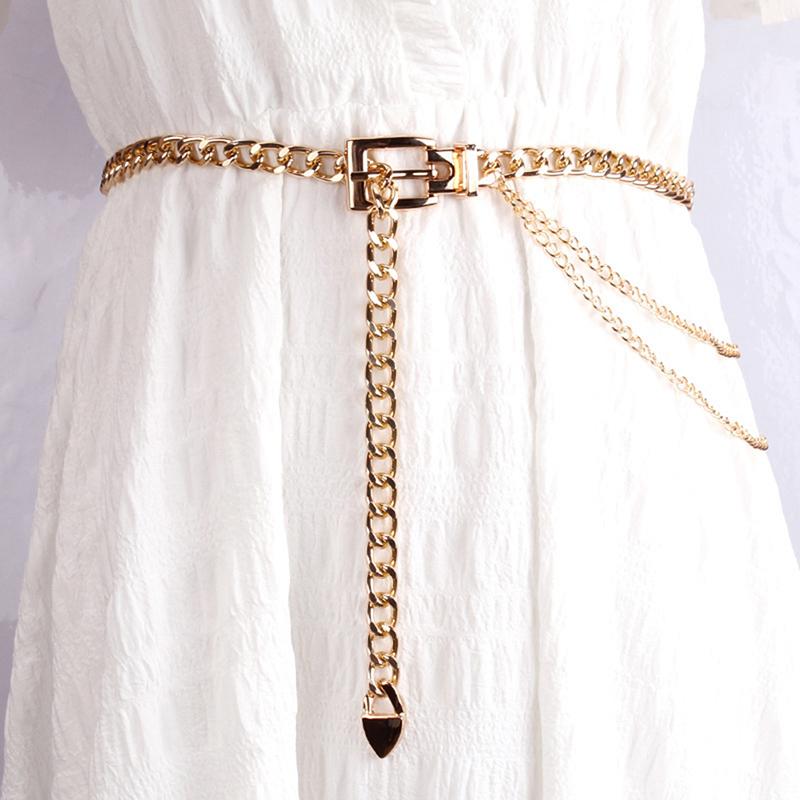Multi Layer Metal Chain Belts Women Tassel Waist Chain Dress Jeans Belts Chain